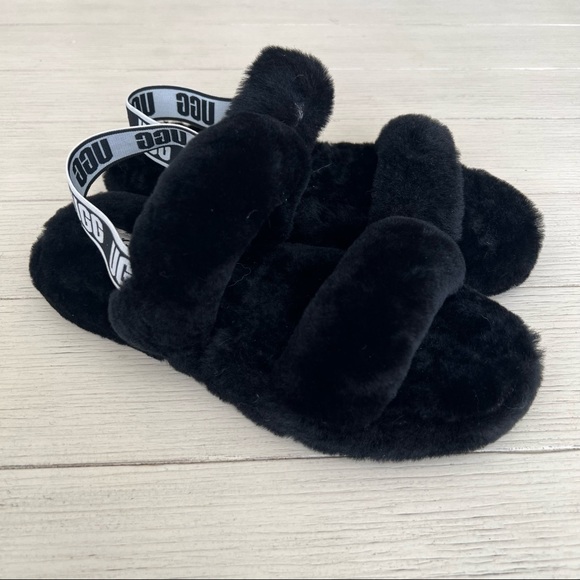 UGG Oh Yeah logo double strap sandals in black - Picture 3 of 8